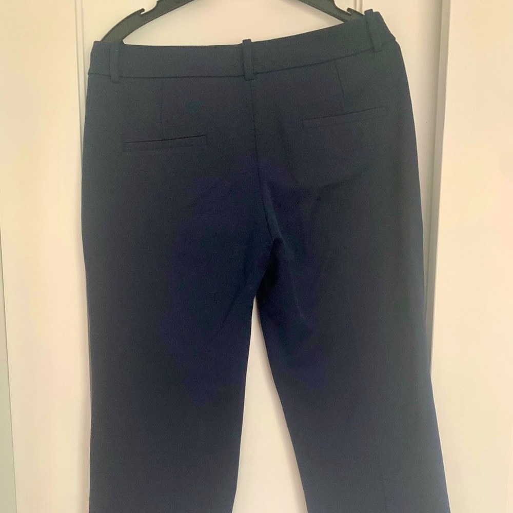 ZARA Navy Blue Fitted Cropped Pants